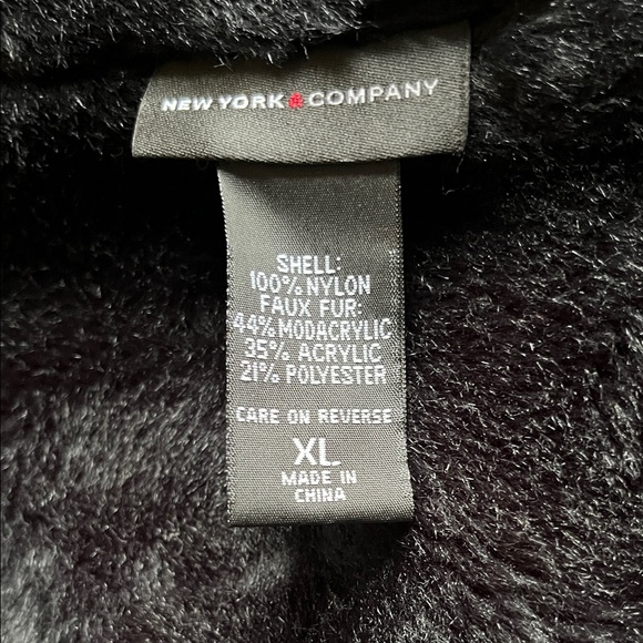 New York & Company Black Faux Fur Trim Vest - Picture 8 of 8
